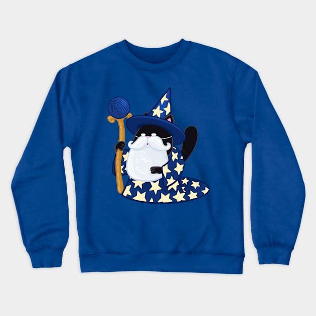 Wizard Cat Crewneck Sweatshirt by KPrimeArt